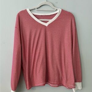 Red and White Striped Lounge Set Size Large